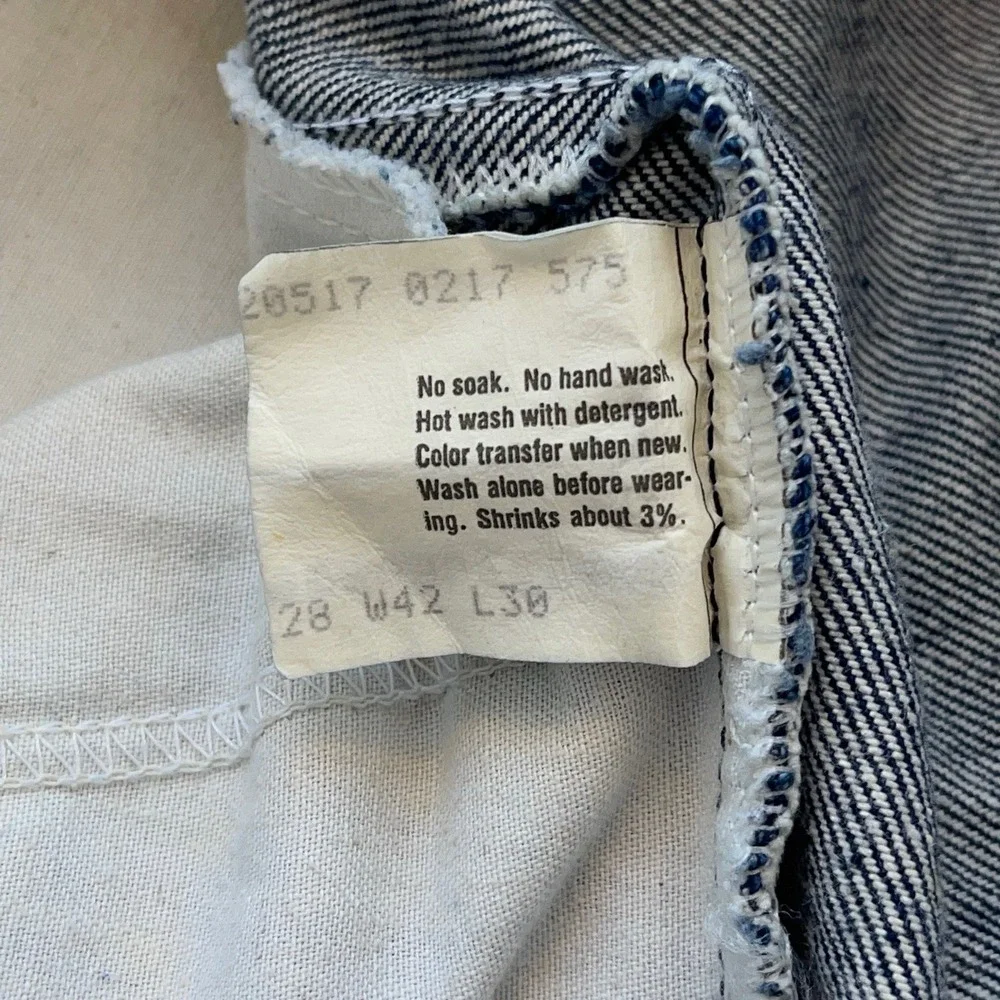 Vintage Levi's 517 Saddleman Boot Cut Raw‎ Denim Jeans Size 42x32 (Fits 42x30)